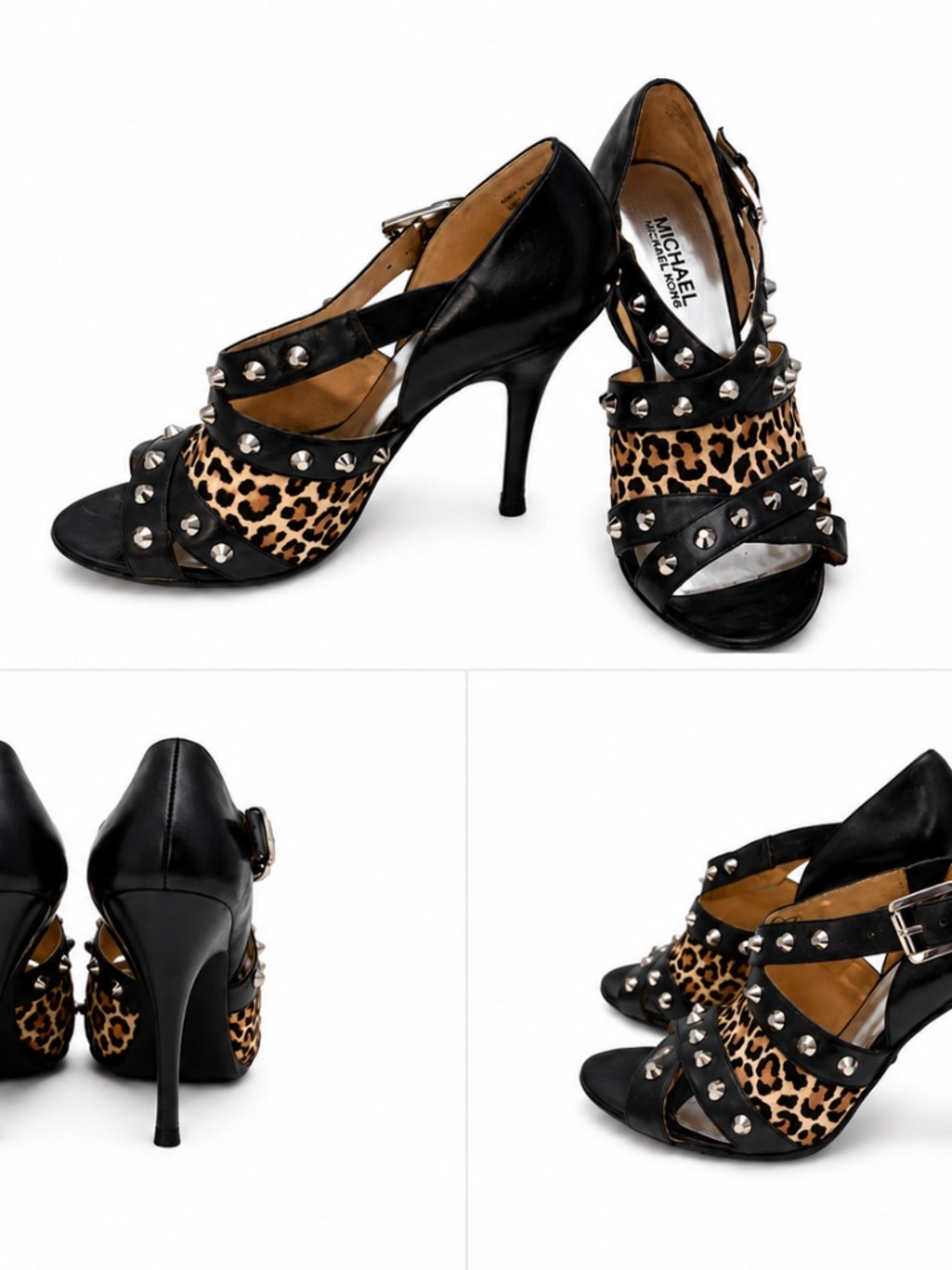 MICHAEL Michael Kors Black Leather Stilettos (7M)